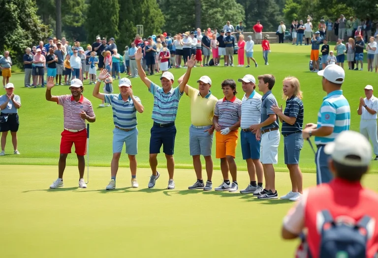 Westfield boys golf team celebrating their victory on the golf course