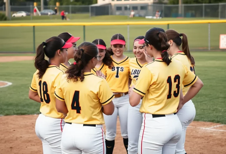 Windsor Wizards softball team celebrating a victory on the field.