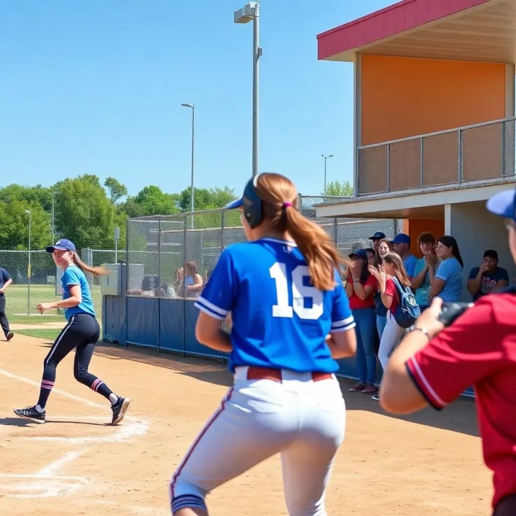 W.S. Neal High School softball game with concession stand in view.