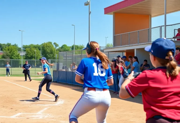 W.S. Neal High School softball game with concession stand in view.