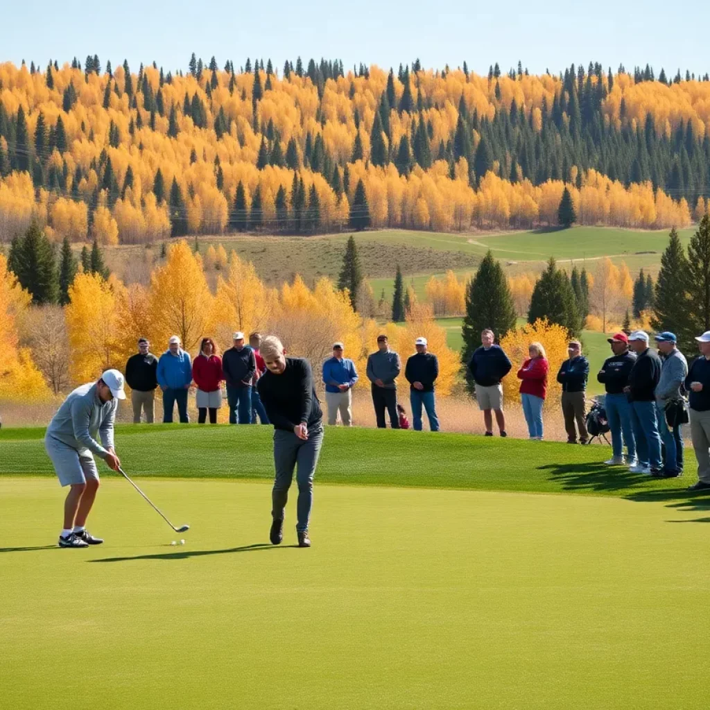 High school golfers competing in Wyoming during the fall season