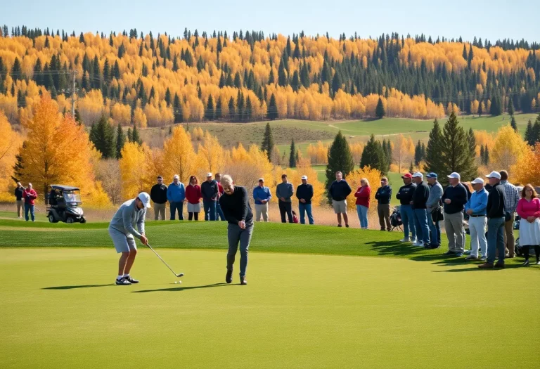 High school golfers competing in Wyoming during the fall season