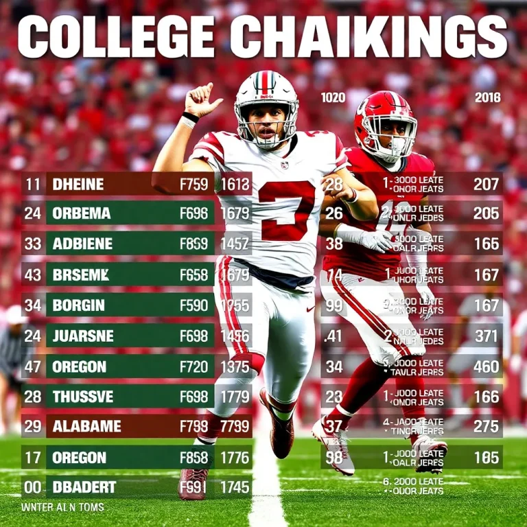 College Football Rankings Shakeup: Ohio State Dominates While Alabama and Oregon Make Moves