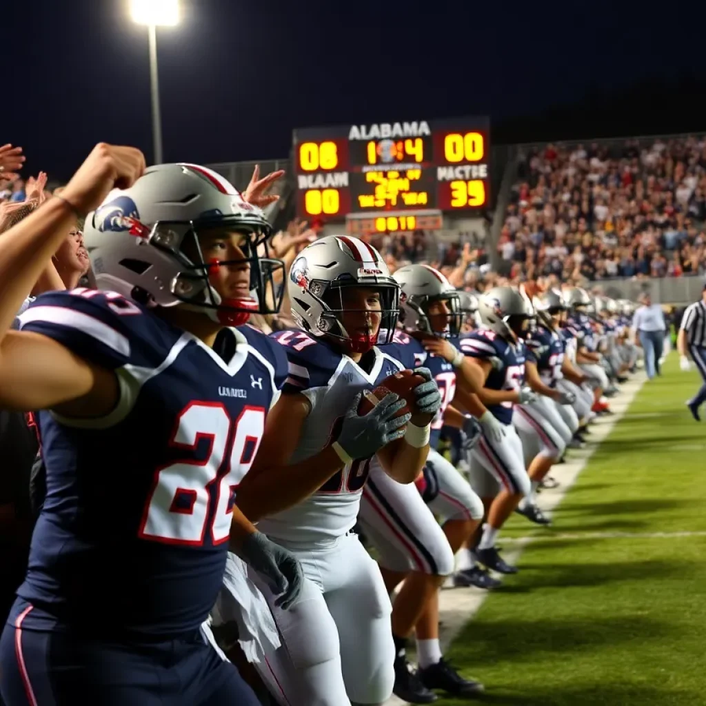 High school football players competing in Alabama