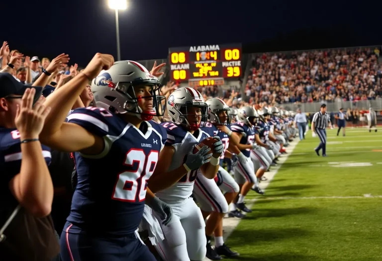 High school football players competing in Alabama