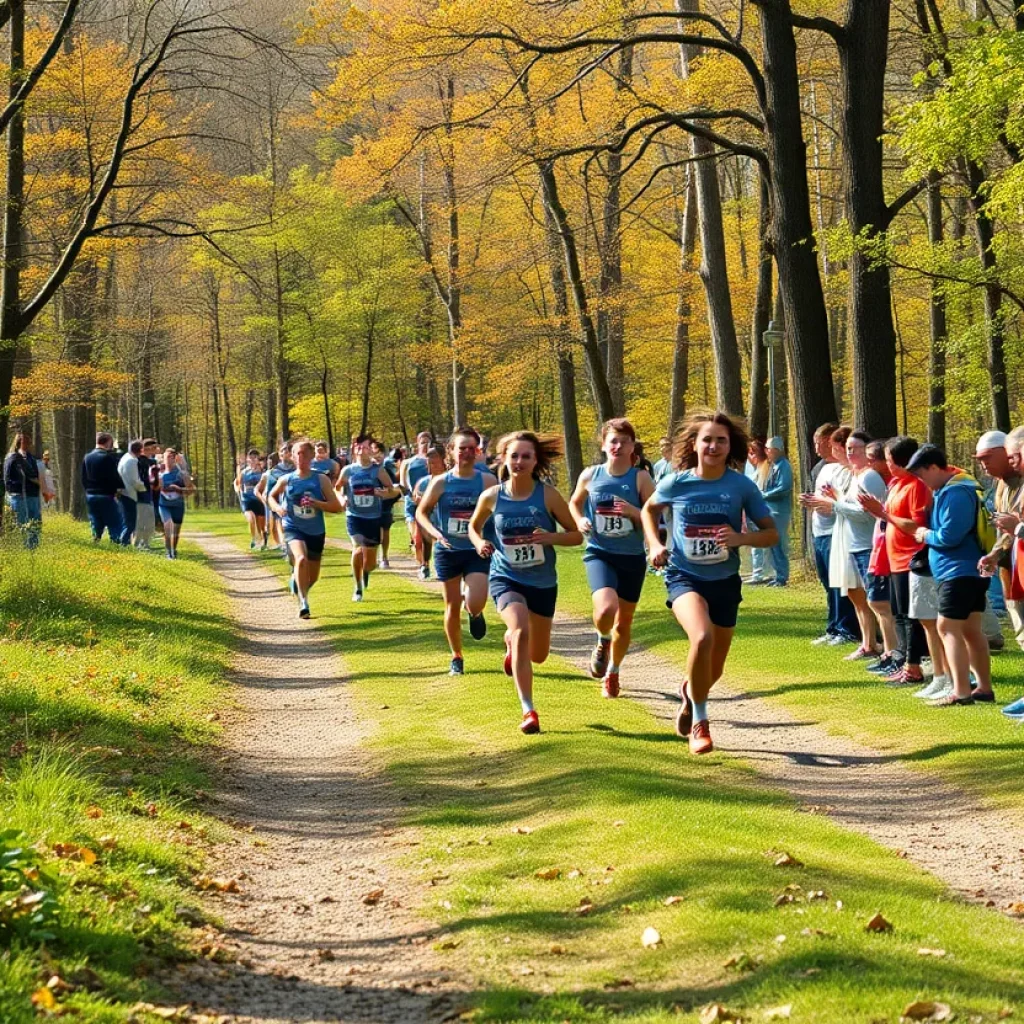 Cross country runners from Alamosa High School competing in a race