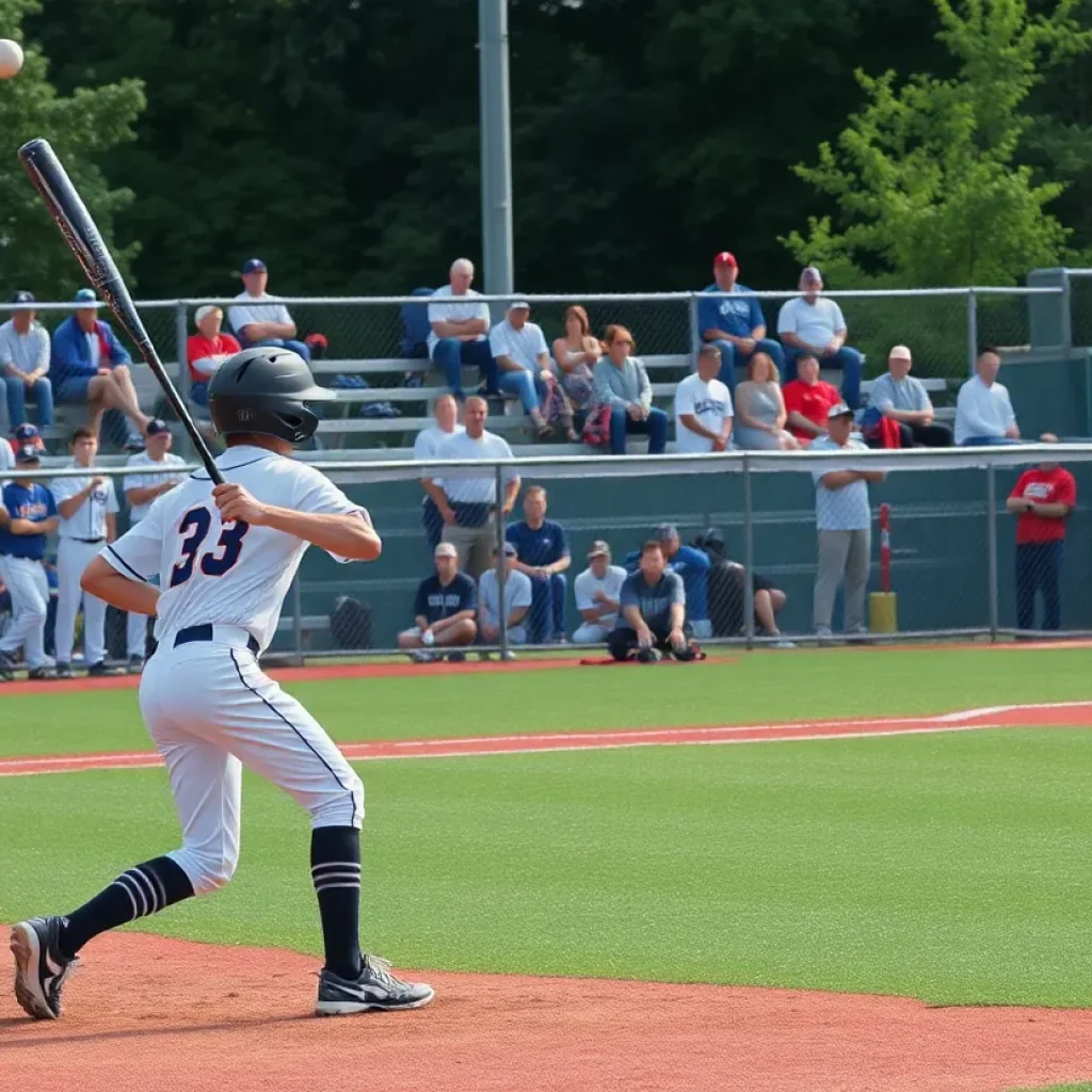 Altamont High School baseball players in action during a game
