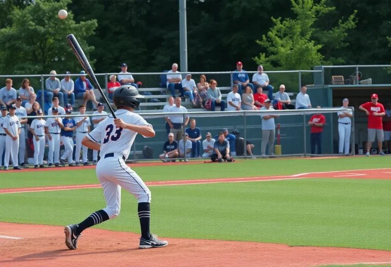 Altamont High School baseball players in action during a game