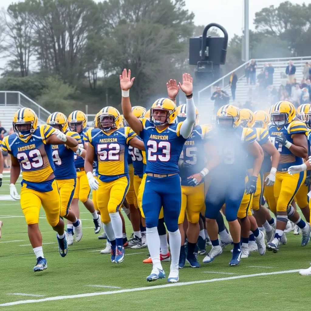Anderson Trojans celebrating their football victory