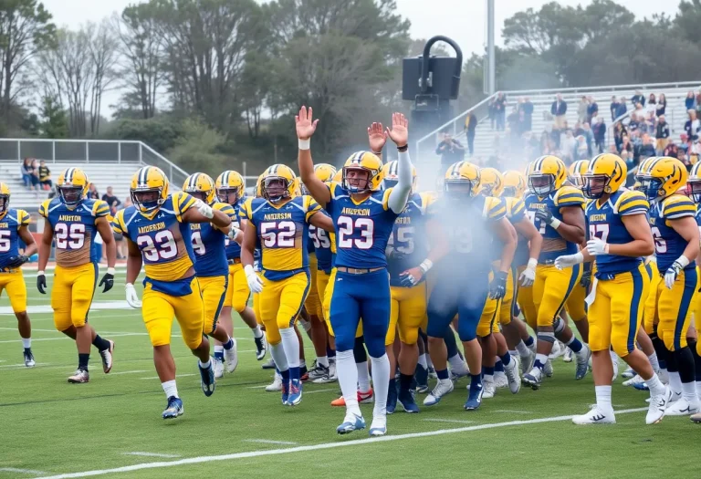 Anderson Trojans celebrating their football victory