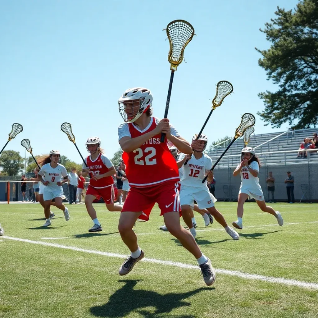 Auburn High School lacrosse team playing a match