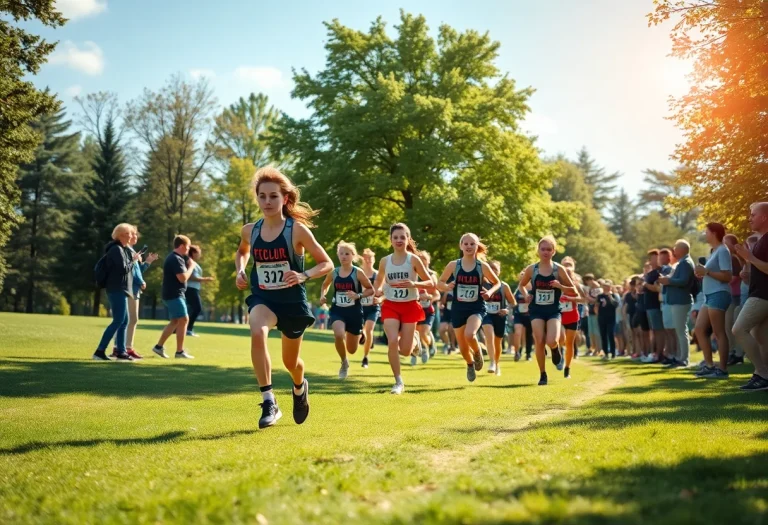 Bellaire High School cross country runners competing in a race