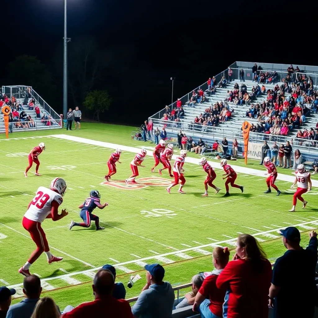 Bixby Spartans football players during a game