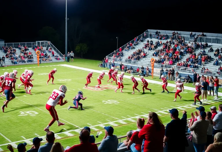 Bixby Spartans football players during a game