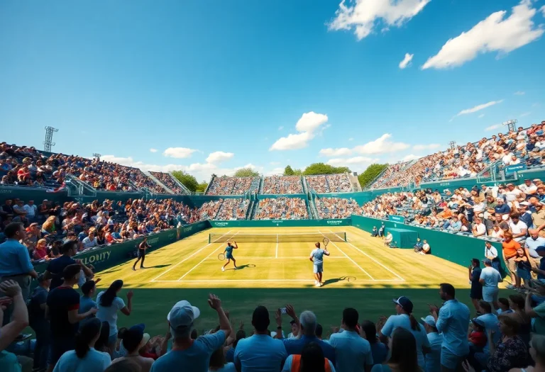Tennis players competing in a championship match in Boulder City