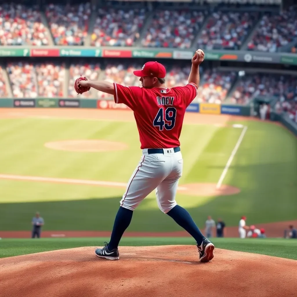 Pitcher on the mound during MLB playoffs