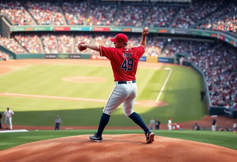 Pitcher on the mound during MLB playoffs