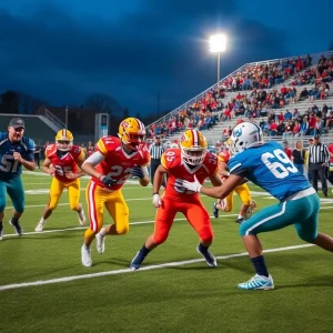 Butte Central Maroons football team celebrating on the field after a victory