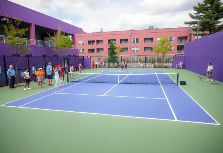Renovated tennis courts in Caverna with community involvement