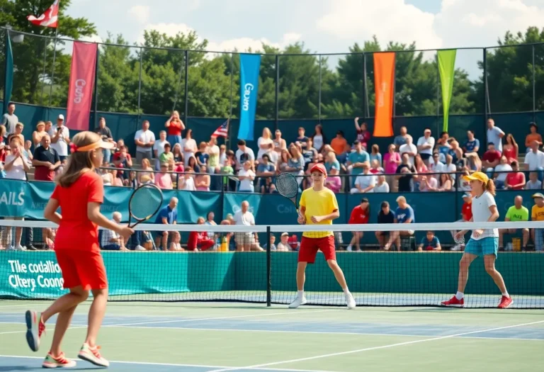 Young tennis players competing in the Cedar Falls state championship.