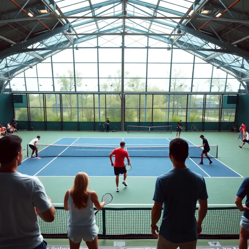 Tennis players celebrating victory at a tournament