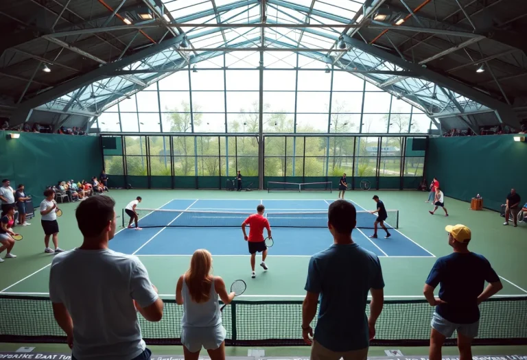 Tennis players celebrating victory at a tournament