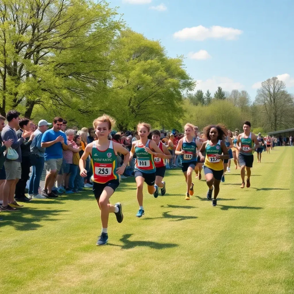 Students racing during the Central Hardin Cross Country meet