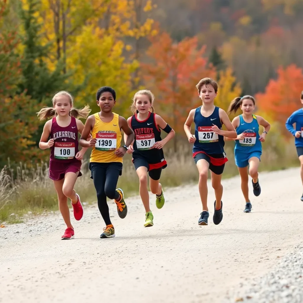 Chalone Peaks Middle School cross country athletes running during a race.