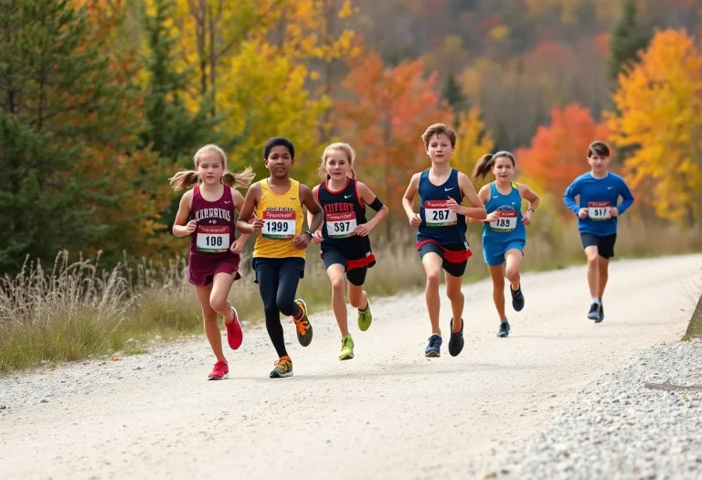 Chalone Peaks Middle School cross country athletes running during a race.