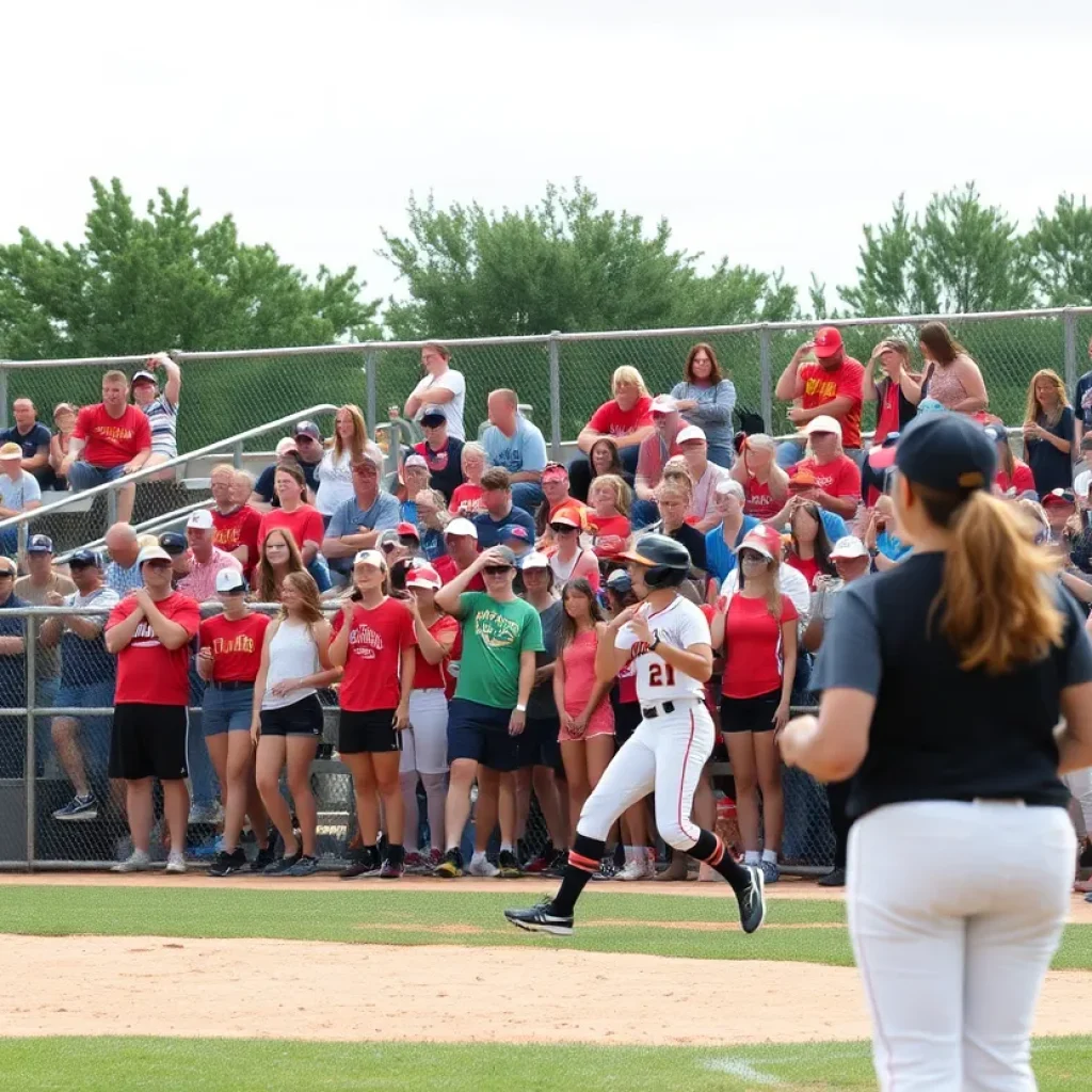 Exciting moment during a Colorado high school softball championship game