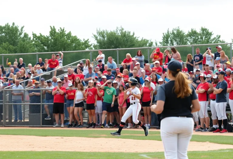 Exciting moment during a Colorado high school softball championship game