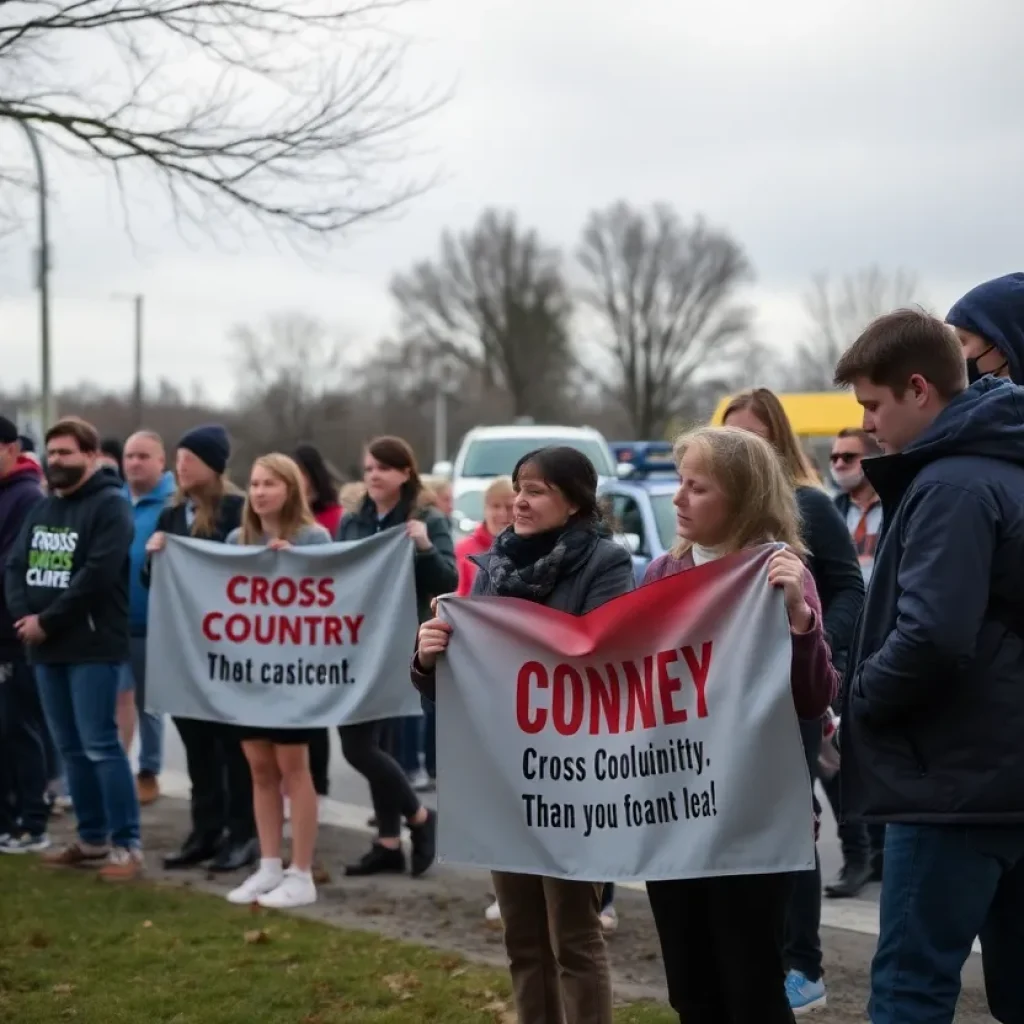 Community members support each other in the aftermath of a tragedy involving a high school cross country team.