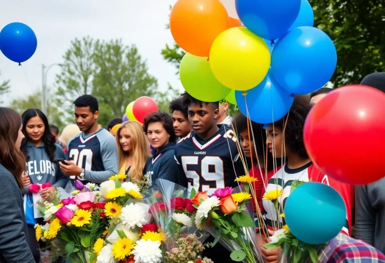 Community members gathered for a memorial tribute to E.E. Smith football players.