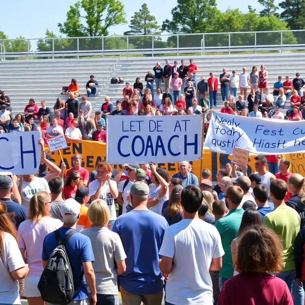 Supporters rally for Coach Zissi at Torrey Pines High School