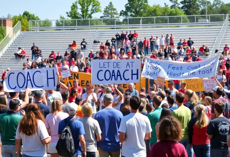 Supporters rally for Coach Zissi at Torrey Pines High School