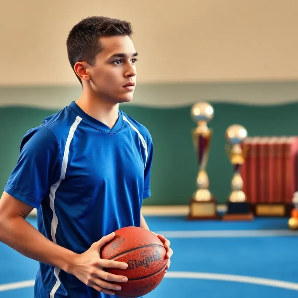High school athlete demonstrating sportsmanship and academic achievement.