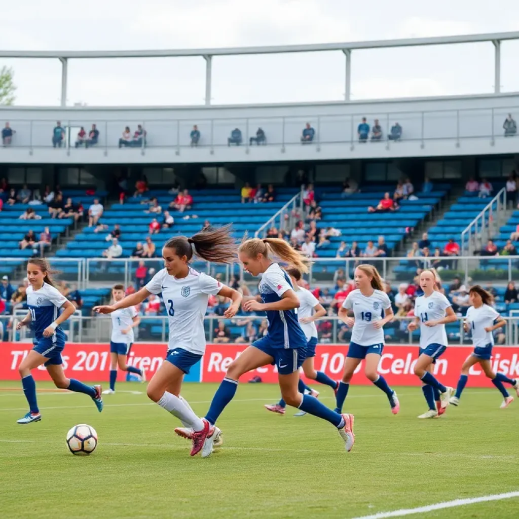 Coronado boys soccer team playing during a match