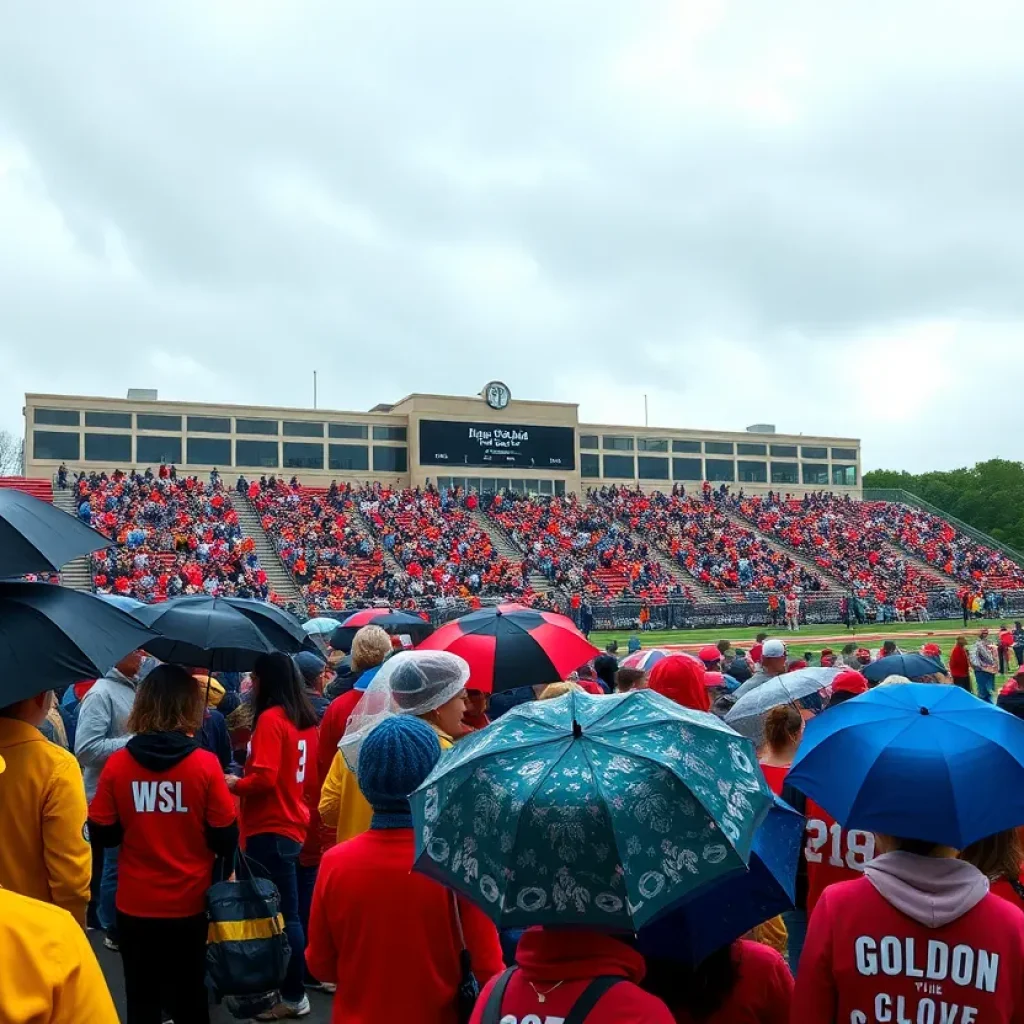 Fans at a high school football game in Dallas