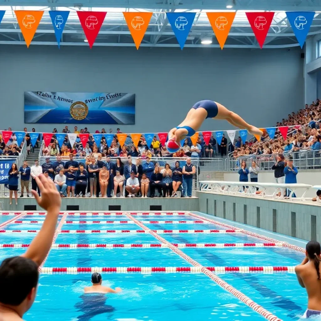 Swimmers competing at Detroit Lakes swimming meet