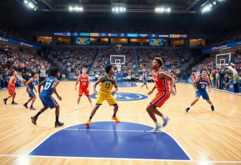 Duke Basketball players showcasing teamwork and skills on the court