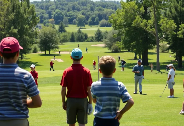 Young golfers competing in the Dylan Kelley Memorial Tournament