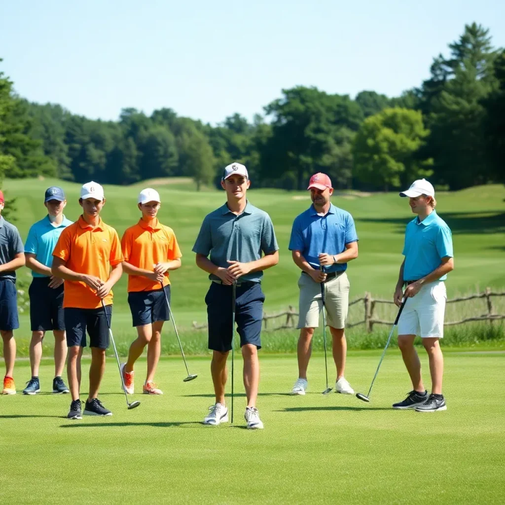 High school golfers competing on a golf course in Eastern Massachusetts.