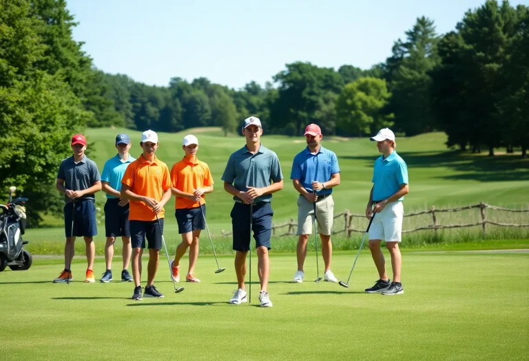 High school golfers competing on a golf course in Eastern Massachusetts.