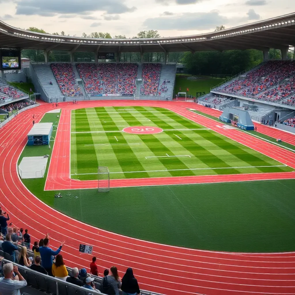 Newly renovated track and field complex at Edwardsville High School