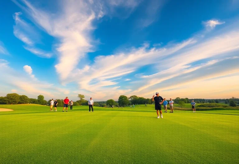 A scene from a Florida high school golf tournament with players in action.