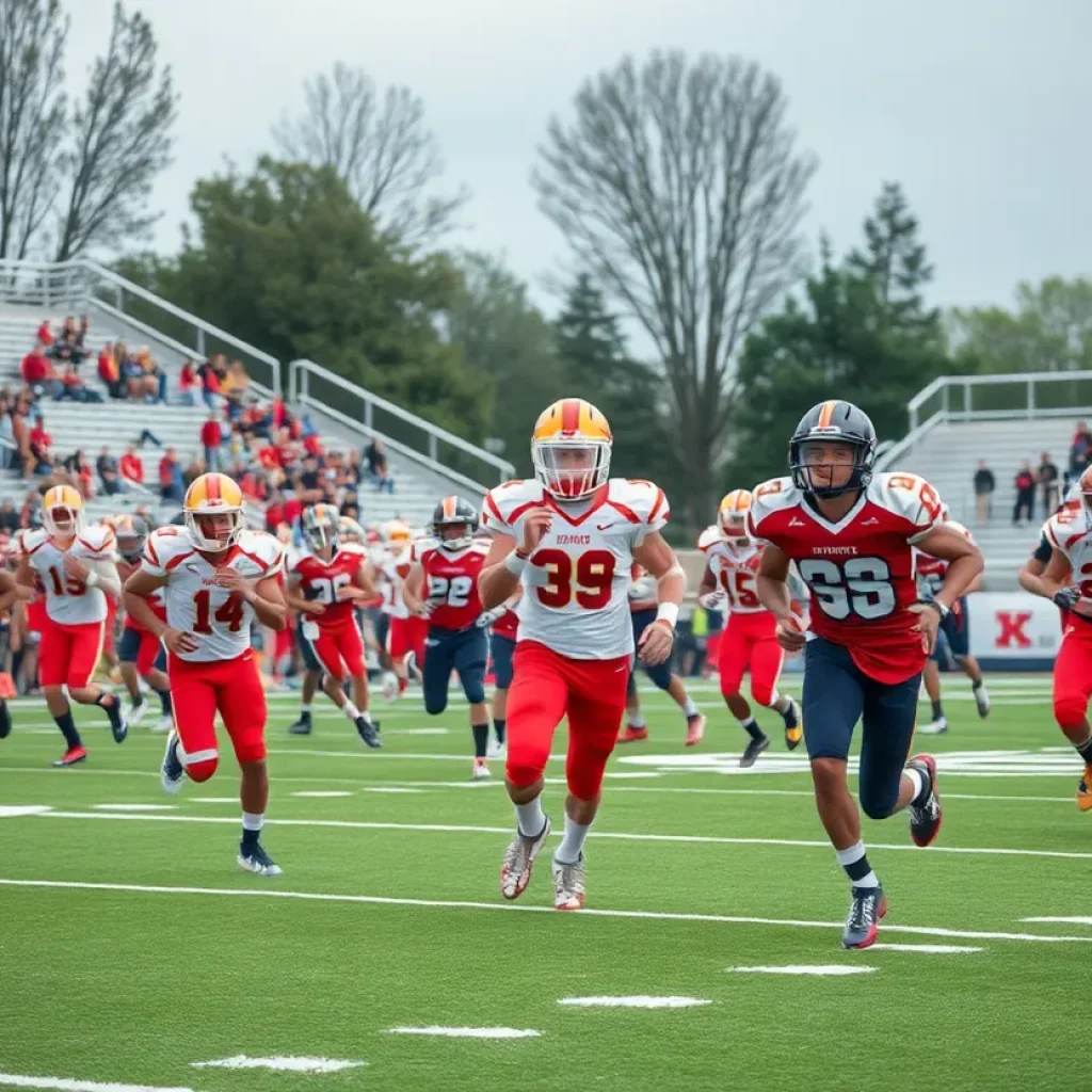 St. Thomas Aquinas Raiders playing against NFL Academy