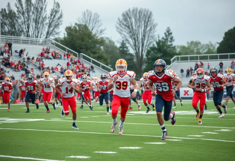 St. Thomas Aquinas Raiders playing against NFL Academy
