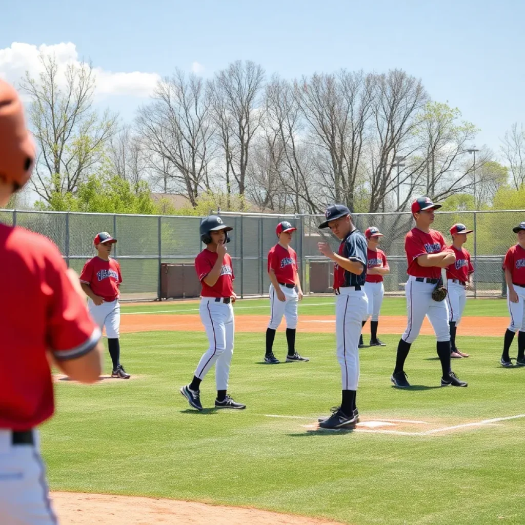 High school students practicing baseball at Gallatin Valley.