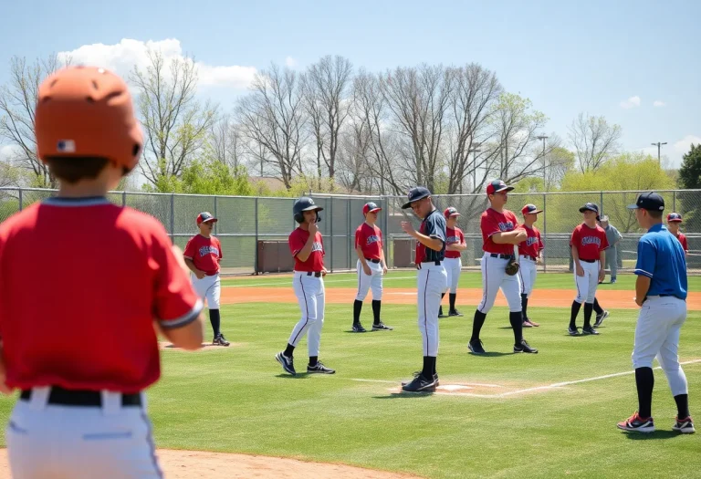 High school students practicing baseball at Gallatin Valley.