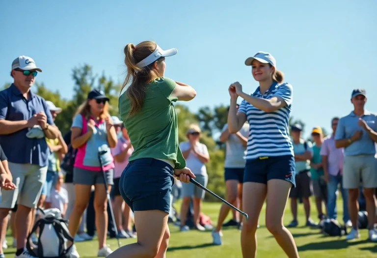 Young female golfers compete at the San Jacinto Girls Match Play Golf Tournament